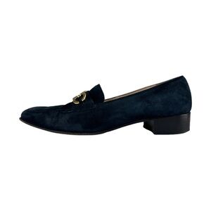 Salvatore Ferragamo Black Suede Flats, 7.5 AA